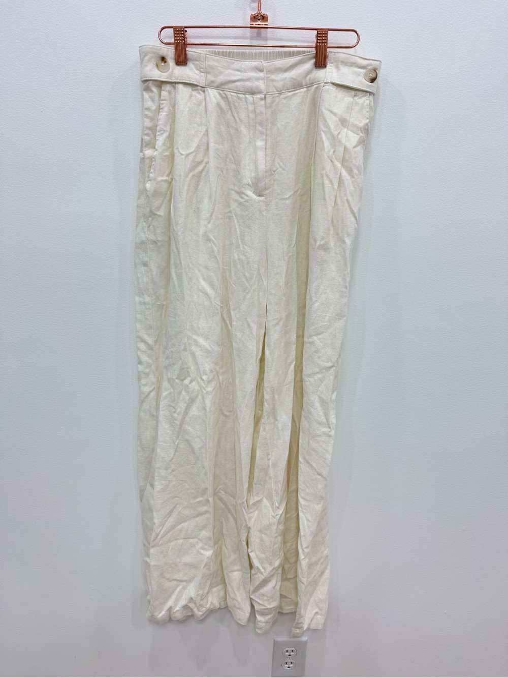 HOUSE of HARLOW linen/rayon wide leg pants Sz Medium classic Dress resort wear